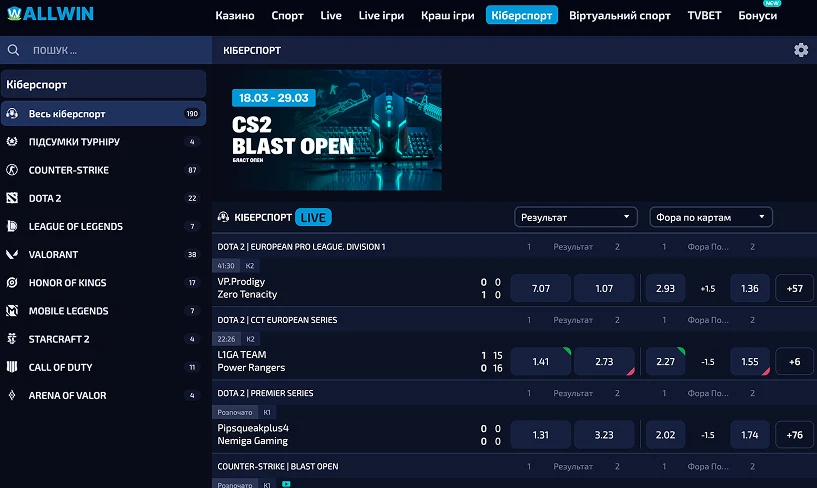 Кіберспортивні події та віртуальний спорт
